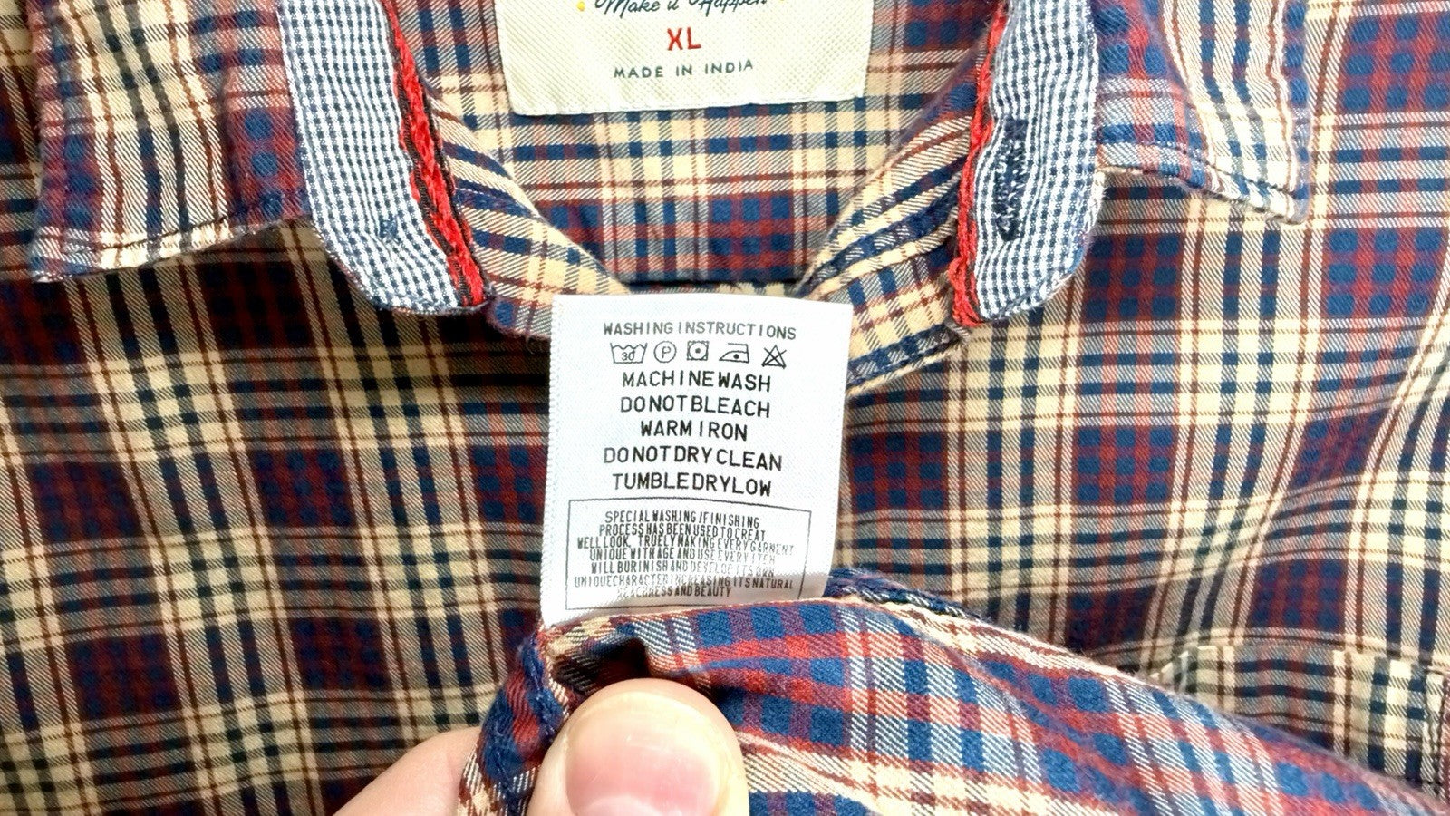 Unbutton Men’s XL Slim Fit Plaid Button Up Shirt