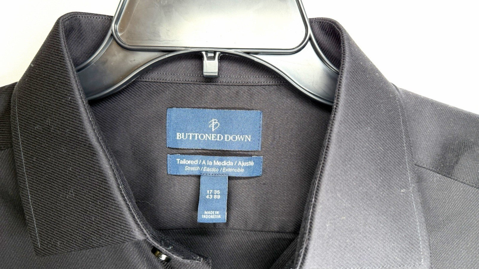 Buttoned Down Men's Tailored Fit Stretch Poplin Dress Shirt 17/35/43/89