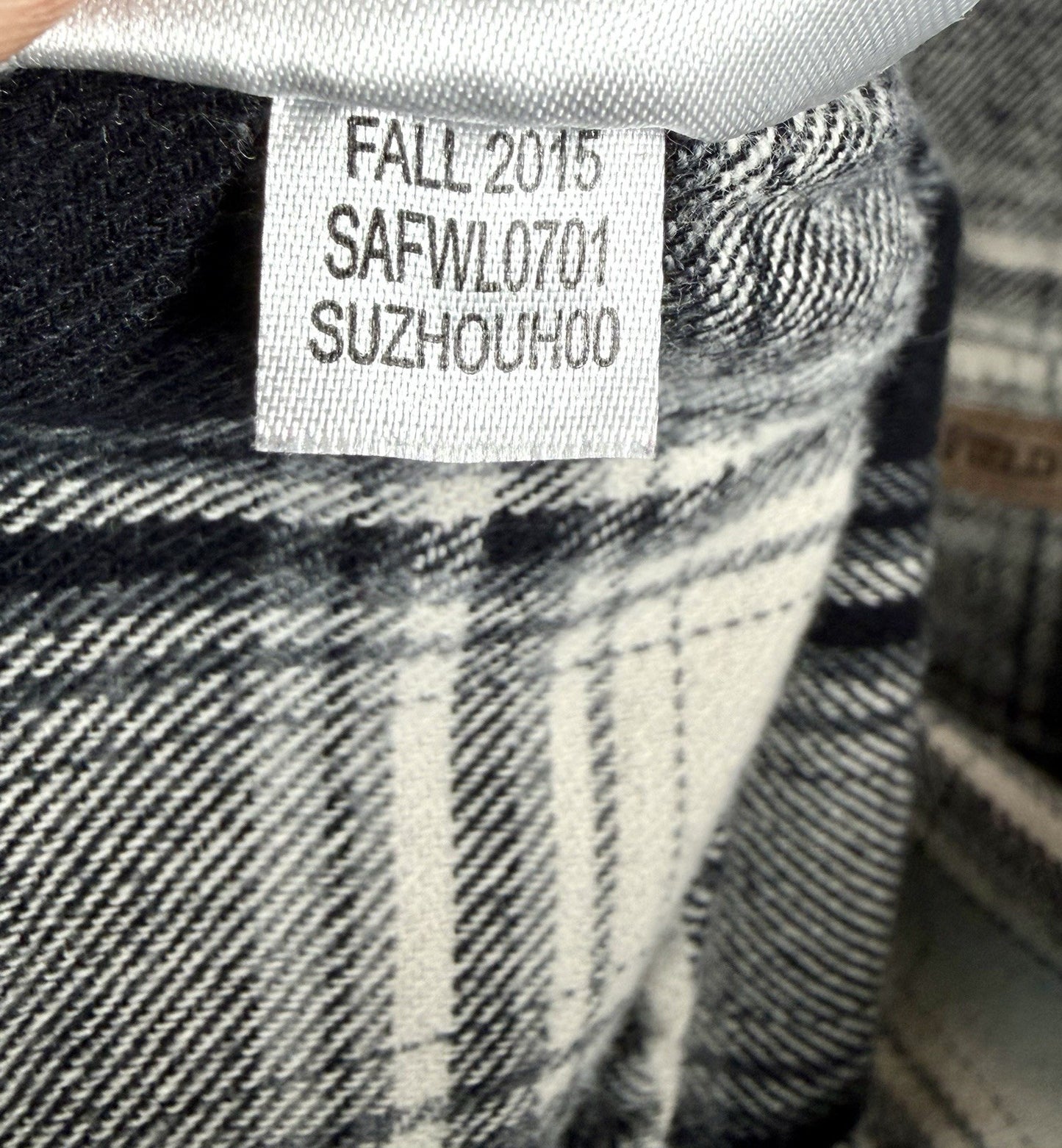 FIELD & STREAM Mens XL Flannel Shirt Black White Plaid Long Sleeve Heavyweight