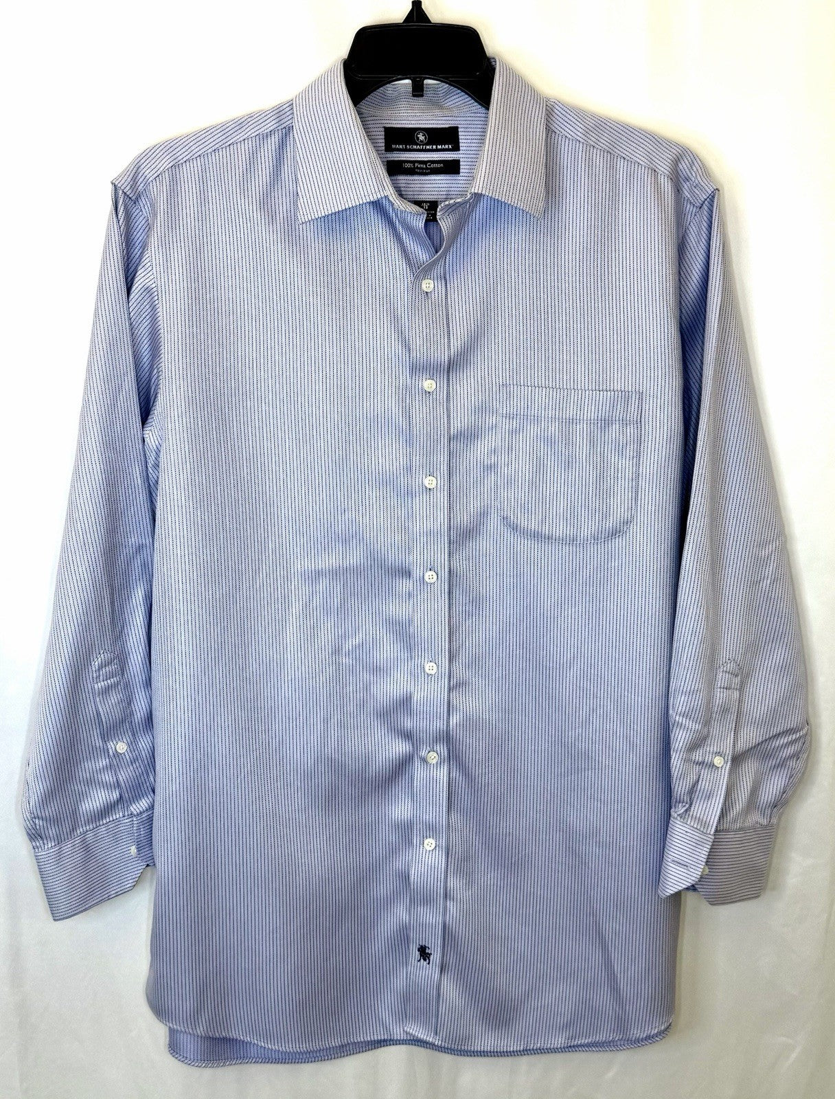 Hart Schaffner Marx Men's Long Sleeve Striped Shirt Cotton Multicolor 16.5-33