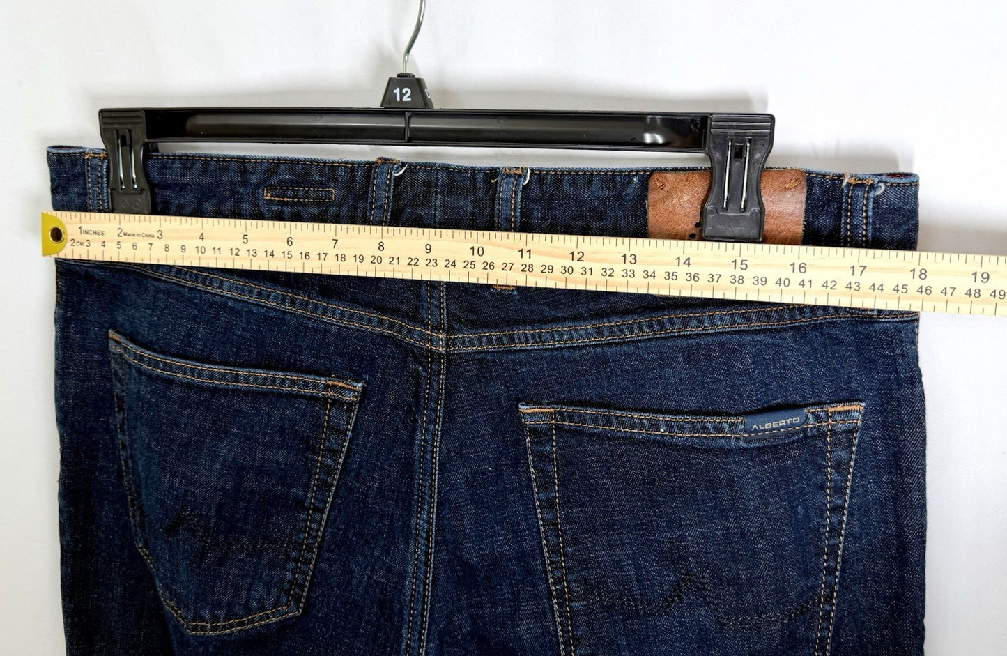 Alberto Pipe Regular Slim Fit Denim Blue Dark Wash 38x30 (Tag 38x34) $245 Retail