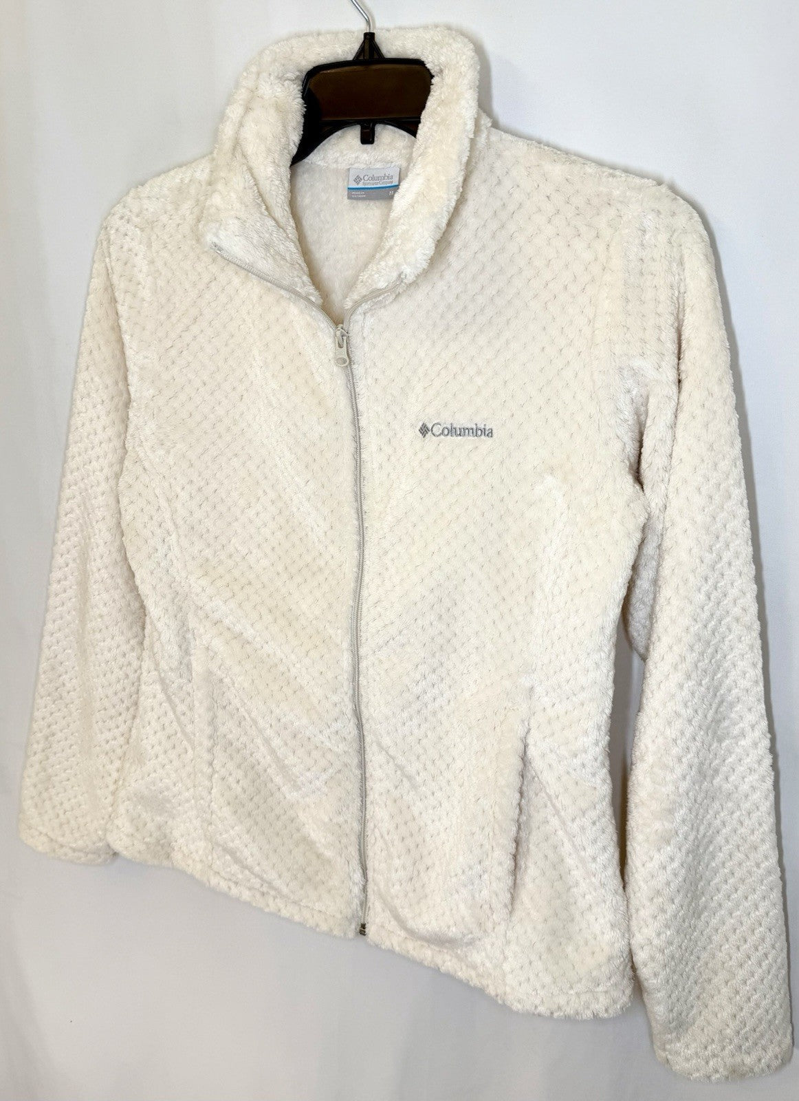 Women's Ivory Cream Soft Columbia Beech Forest Full Zip Fleece Jacket Size M