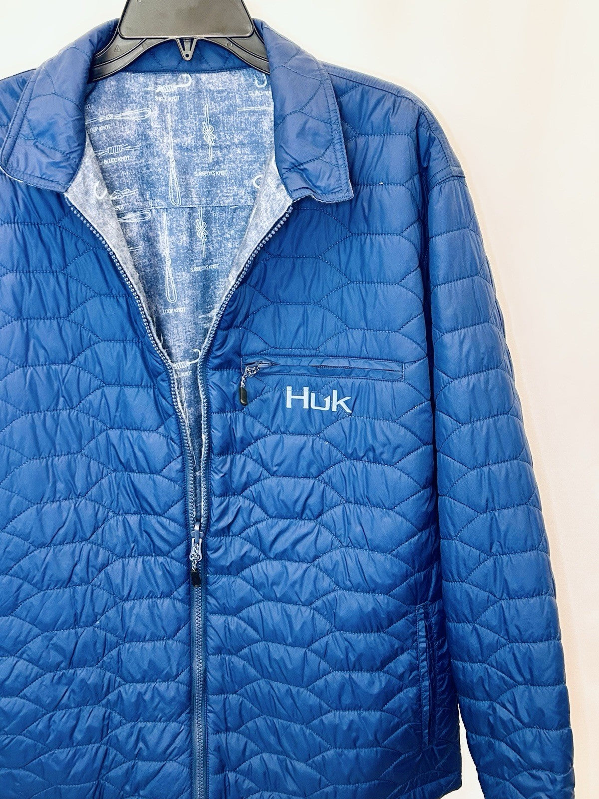 HUK Ballast Reversible Jacket Mens Large Quilted Fishing Water Resistant Outdoor