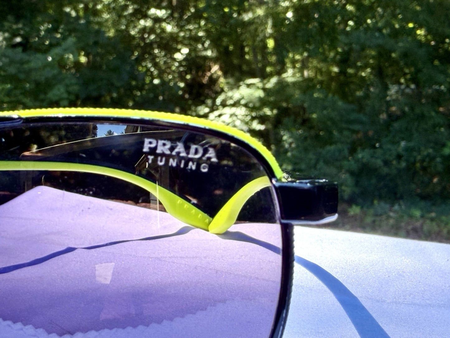 Prada Linea Rossa PS 50YS Sunglasses Matte Black Neon Yellow Aviator 62mm W/ COA