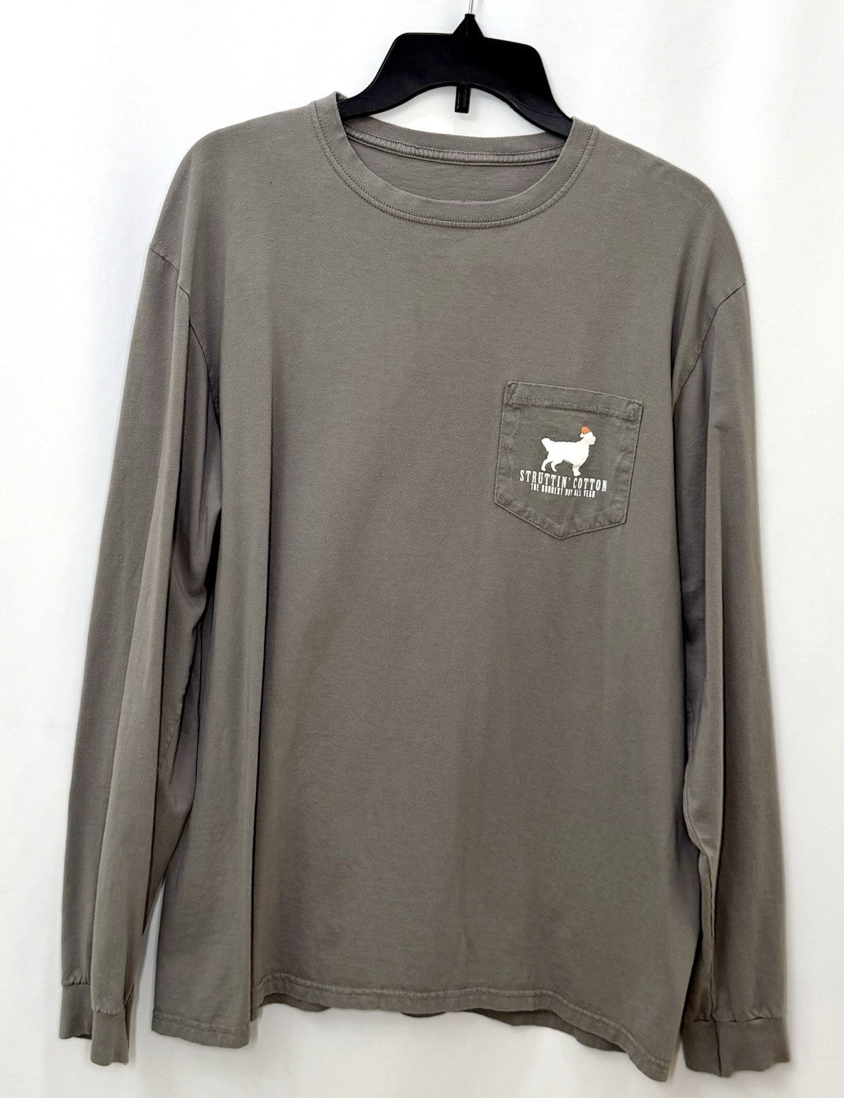 Struttin Cotton / Men’s Size Large / Christmas T-shirt / Santa Dog / Pima Cotton