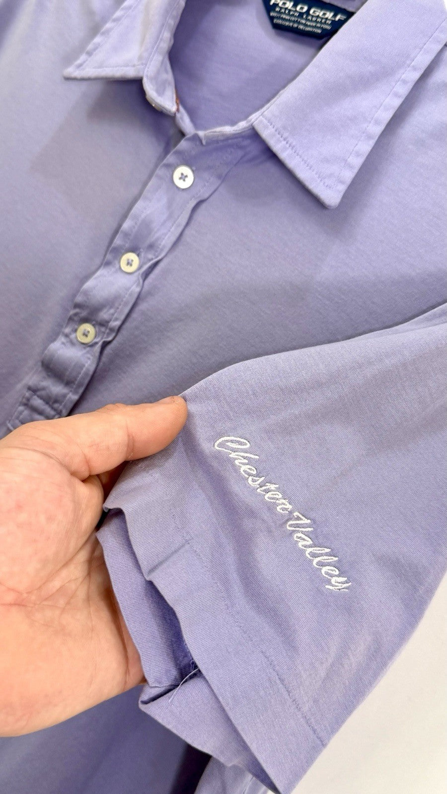Polo Golf Ralph Lauren Lilac Polo Shirt Peru Pima Cotton Men’s Large