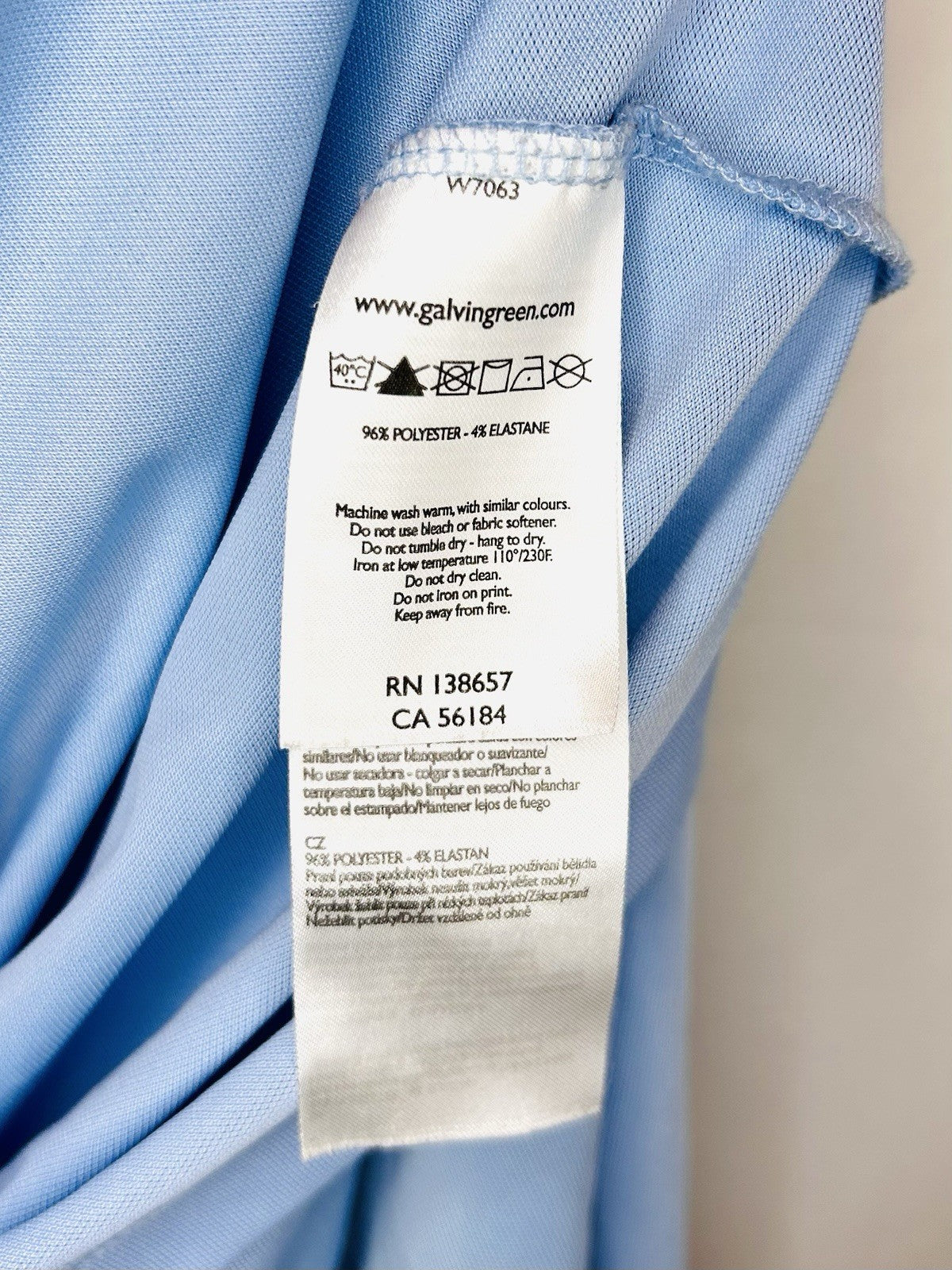 Galvin Green Golf Polo Shirt Light Blue Size XXL / Baby Blue / Stretchy