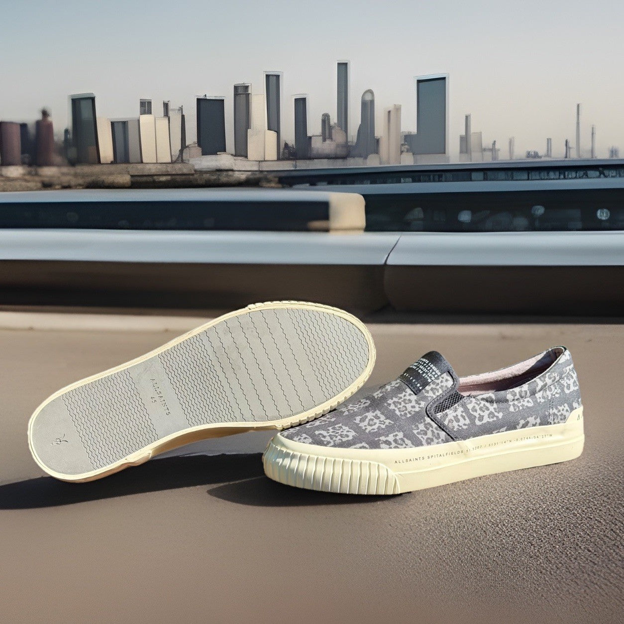 Allsaints London Spitalfields Slip On Cube Low Top Sneakers Men's 12 US 45 EU