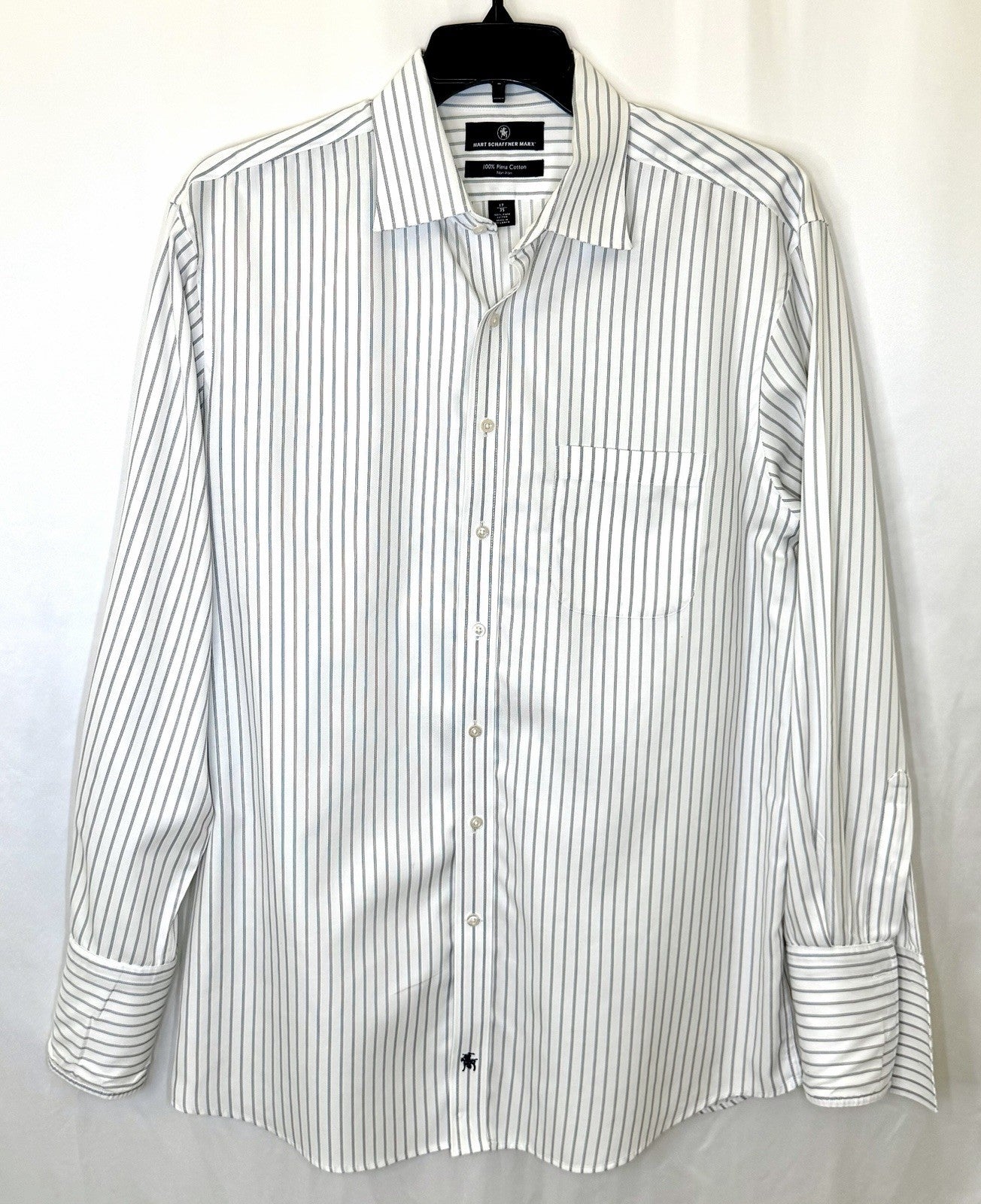 Hart Schaffner Marx Men’s $100 New French Cuff Button Shirt 17- 35 XL White