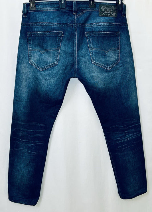 Diesel Jeans Thavar Men’s 34x33 Slim Skinny Fit Dark Wash (34x31 Measured)
