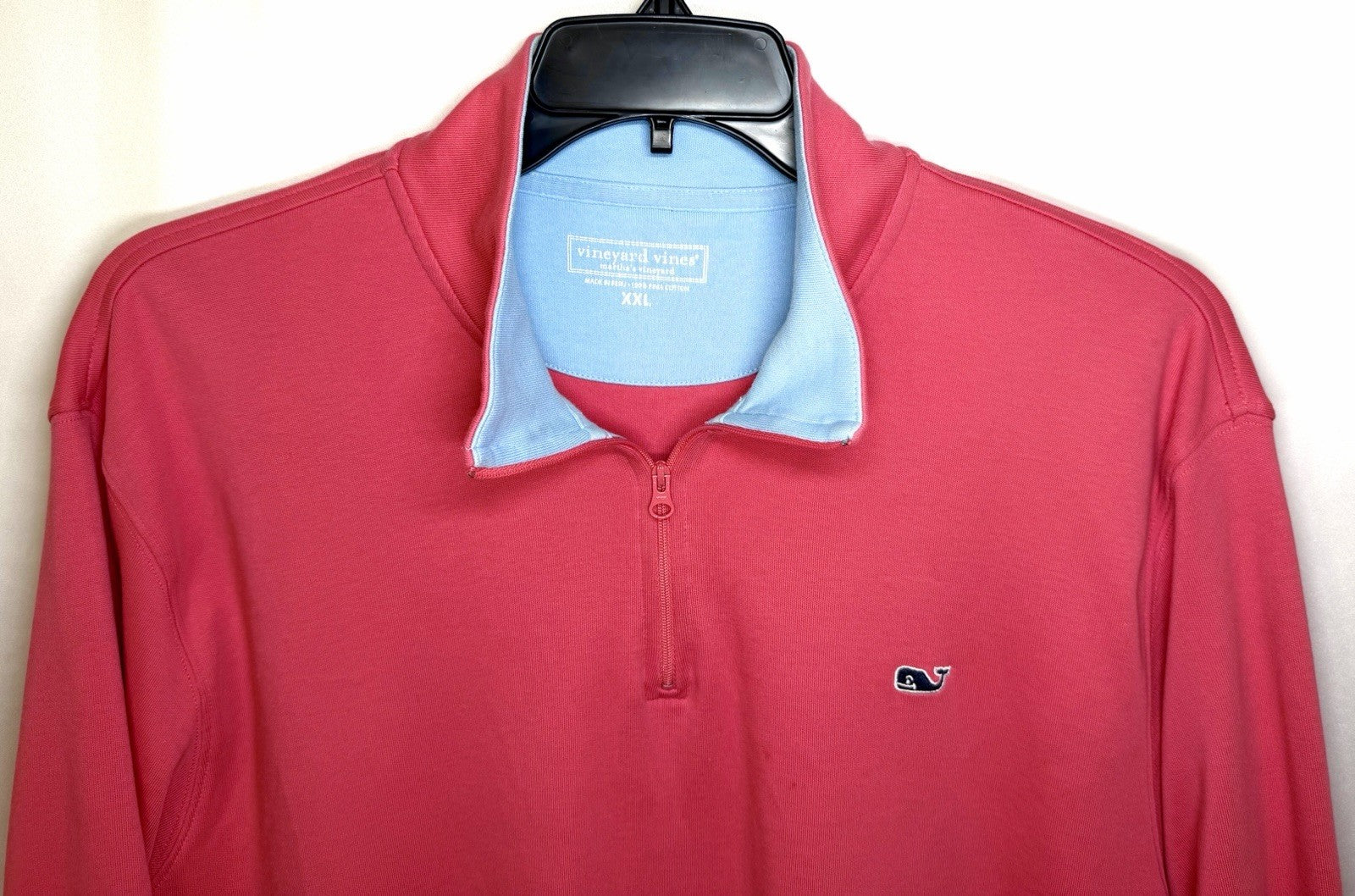 Vineyard Vines 3/4 zip Firecracker Pink Salmon Color Sweatshirt XXL