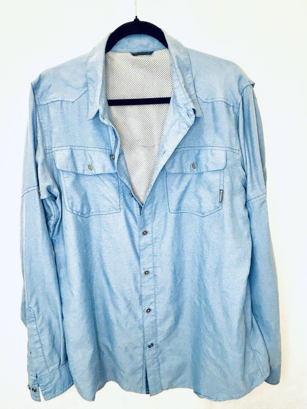 Columbia Men`s Pilsner Peak Ii Long Sleeve Shirt Large Grey Ash