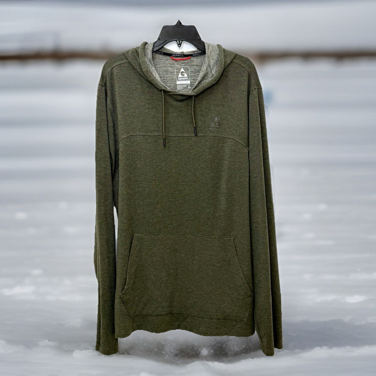 Gerry Men’s Hoodie Rayon Sweatshirt Size XL Olive Green Long Sleeve Pocket