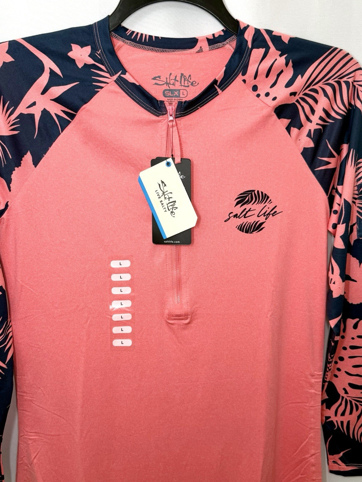 Salt Life Womens Escapism SLX Long Sleeve Performance Dress In Coral Heather NWT