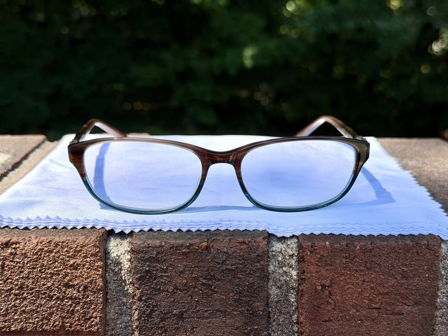 Jill Stuart JS 317 Eyeglasses Frame 53-16-130 Brown Fade Teal Blue Full Rim Rx