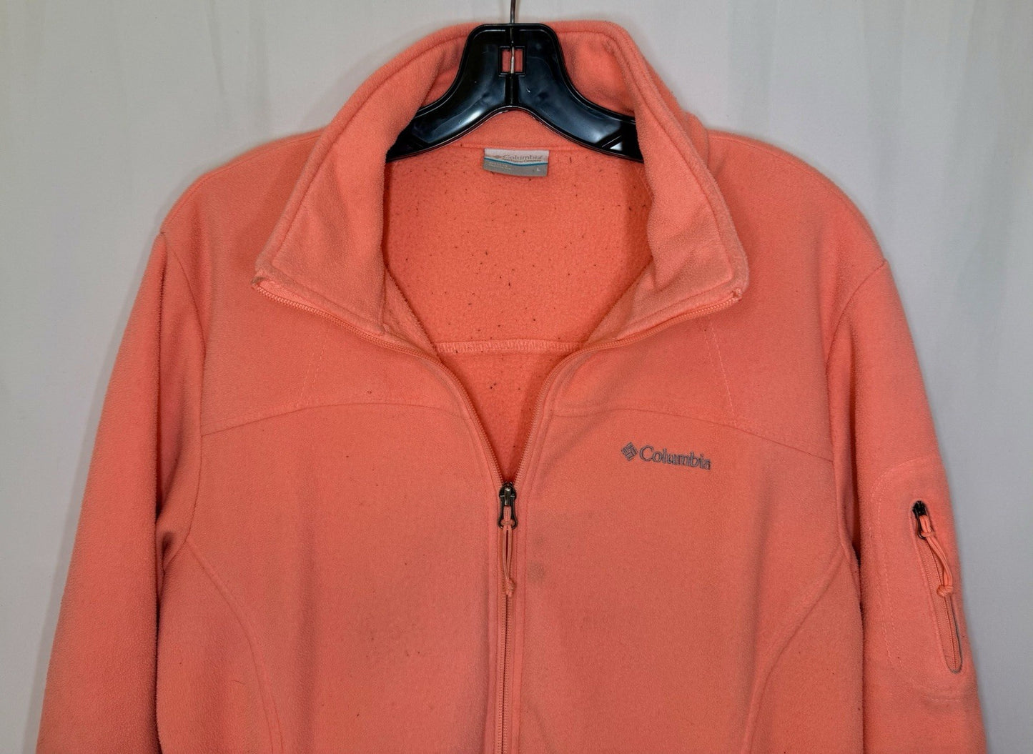 Columbia Jacket, Women's Size Large, Pink, Full Zip, Pocket on arm