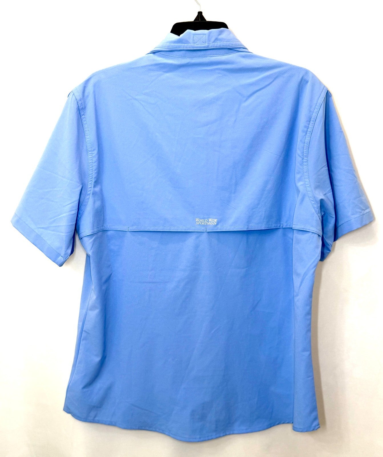 World Wide Sportsman Men's Large Blue Short Sleeve Vented Fishing Button Up