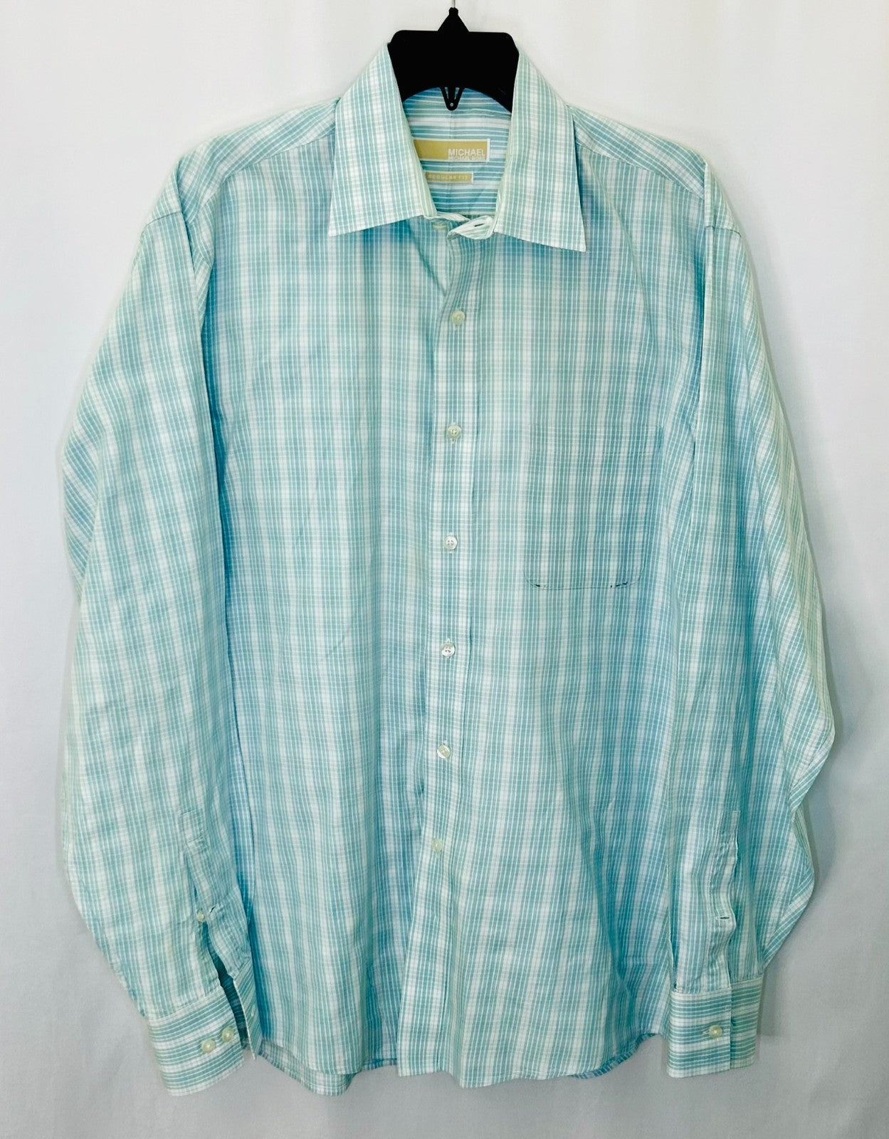 MICHAEL Michael Kors Plaid Button Up Dress Shirt Men's 16.5  32/33 Long Sleeve