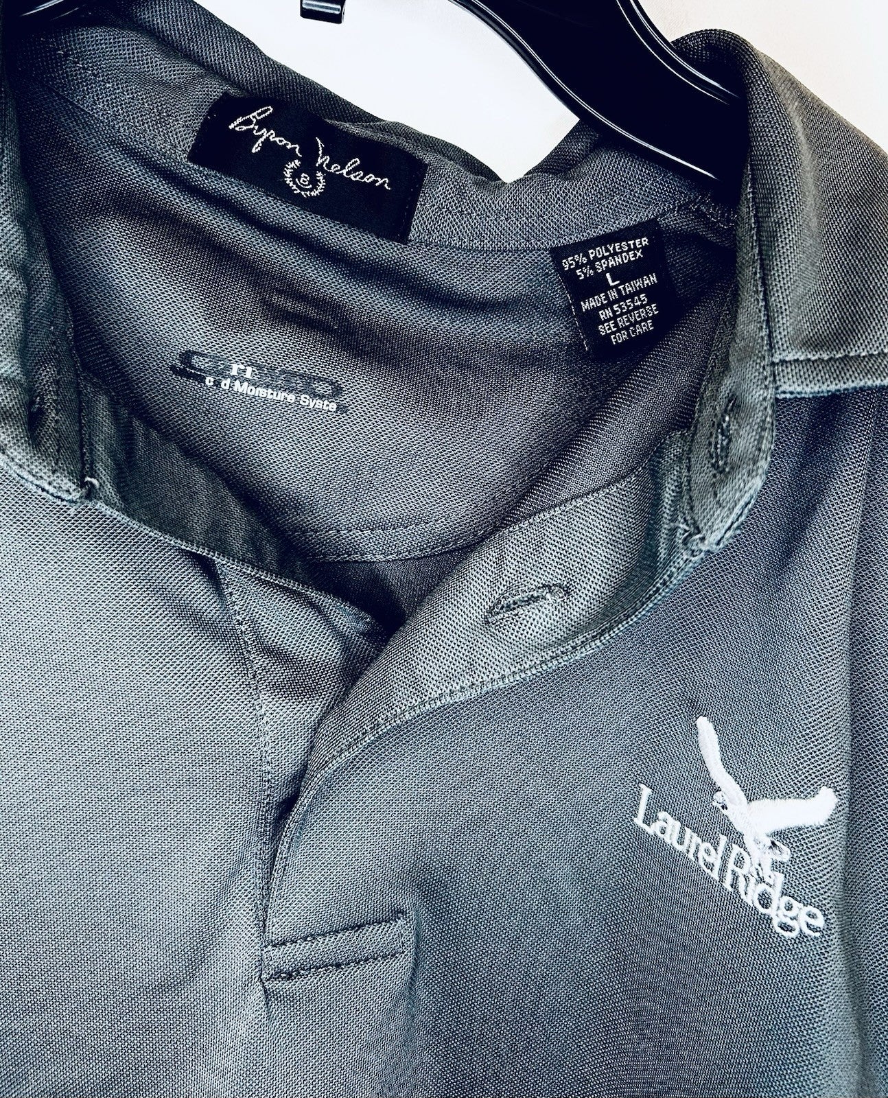 Men's Byron Nelson Basic Collared Solid Black  Polo Shirt Size Large