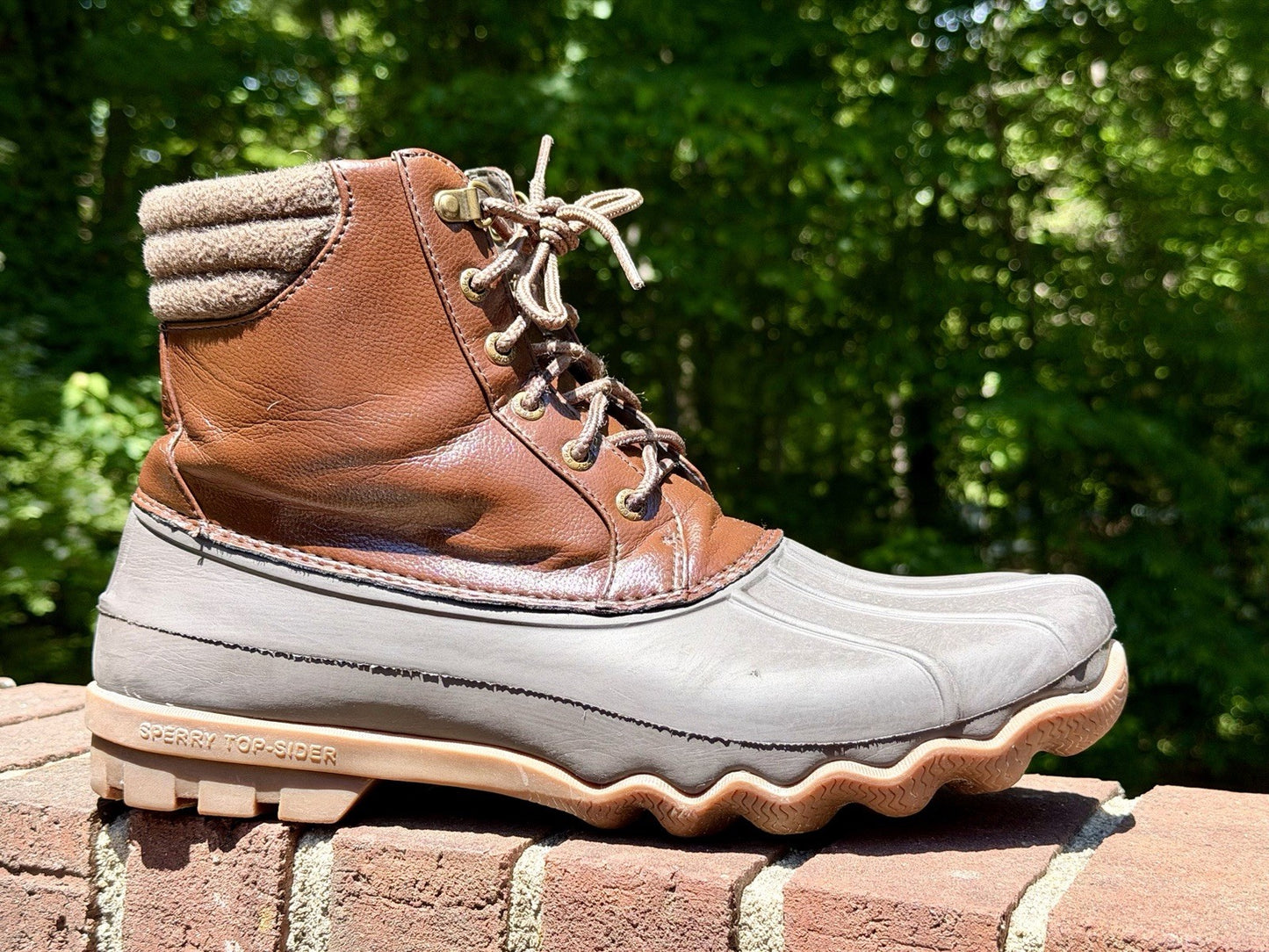 Sperry Avenue Men's Duck Boots Size 11 M Brown/Grey Waterproof Worn Twice!