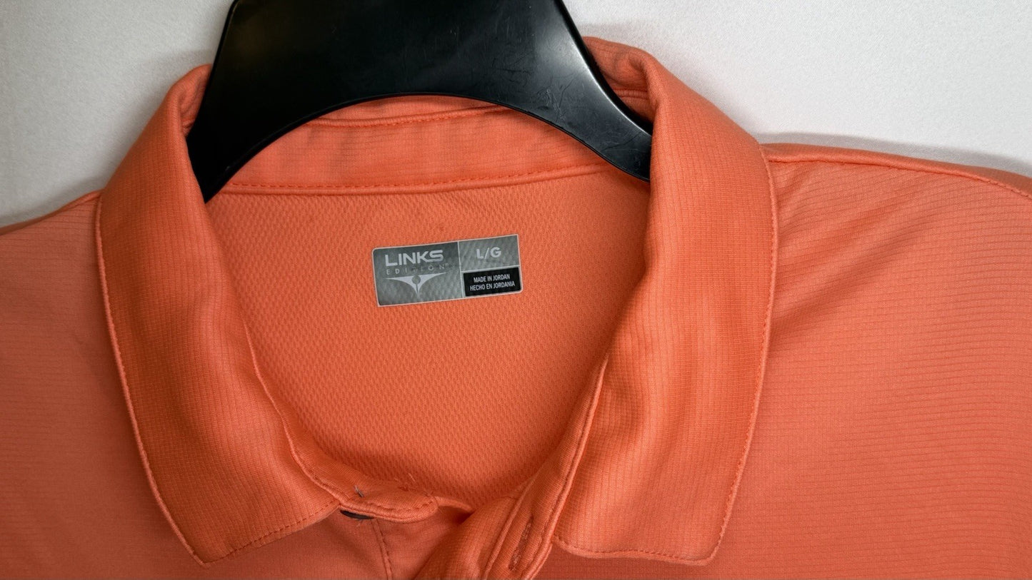 Links Edition Mens Orange Size L Large Golf Polo Shirt Outdoors Adult