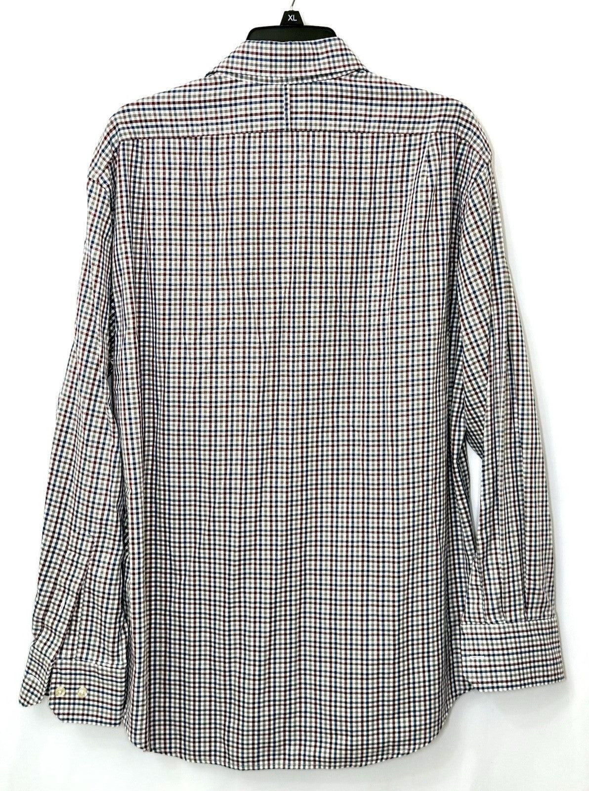 Lincs by David Chu Men’s Large L/S Button Down Shirt Red Blue Plaid Cotton