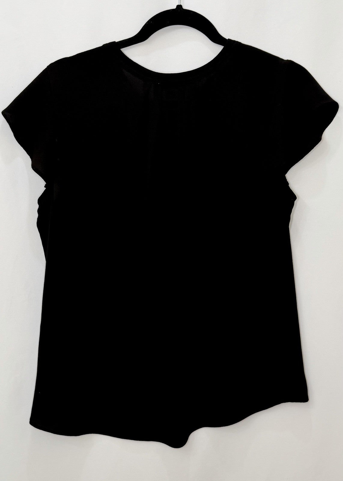Calvin Klein Solid Black V-neck Blouse - Size Medium