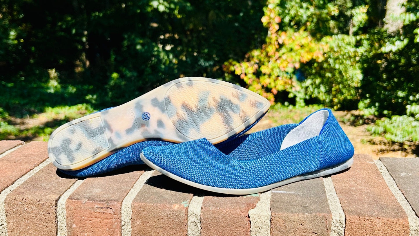 NWOT Rothy’s The Point Women’s Flat Slip On Shoes Deep Ocean Blue Size 8