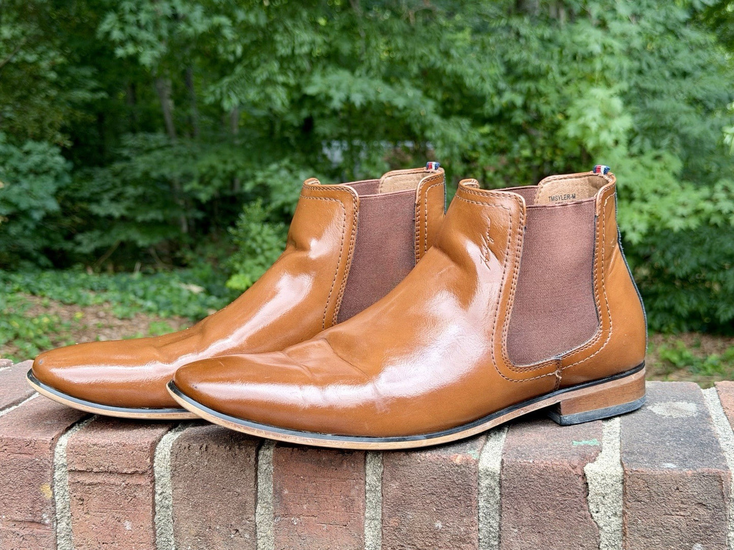 Tommy Hilfiger Men’s Chelsea Boots Tan Brown Leather Ankle Dress Shoes Size 11.5