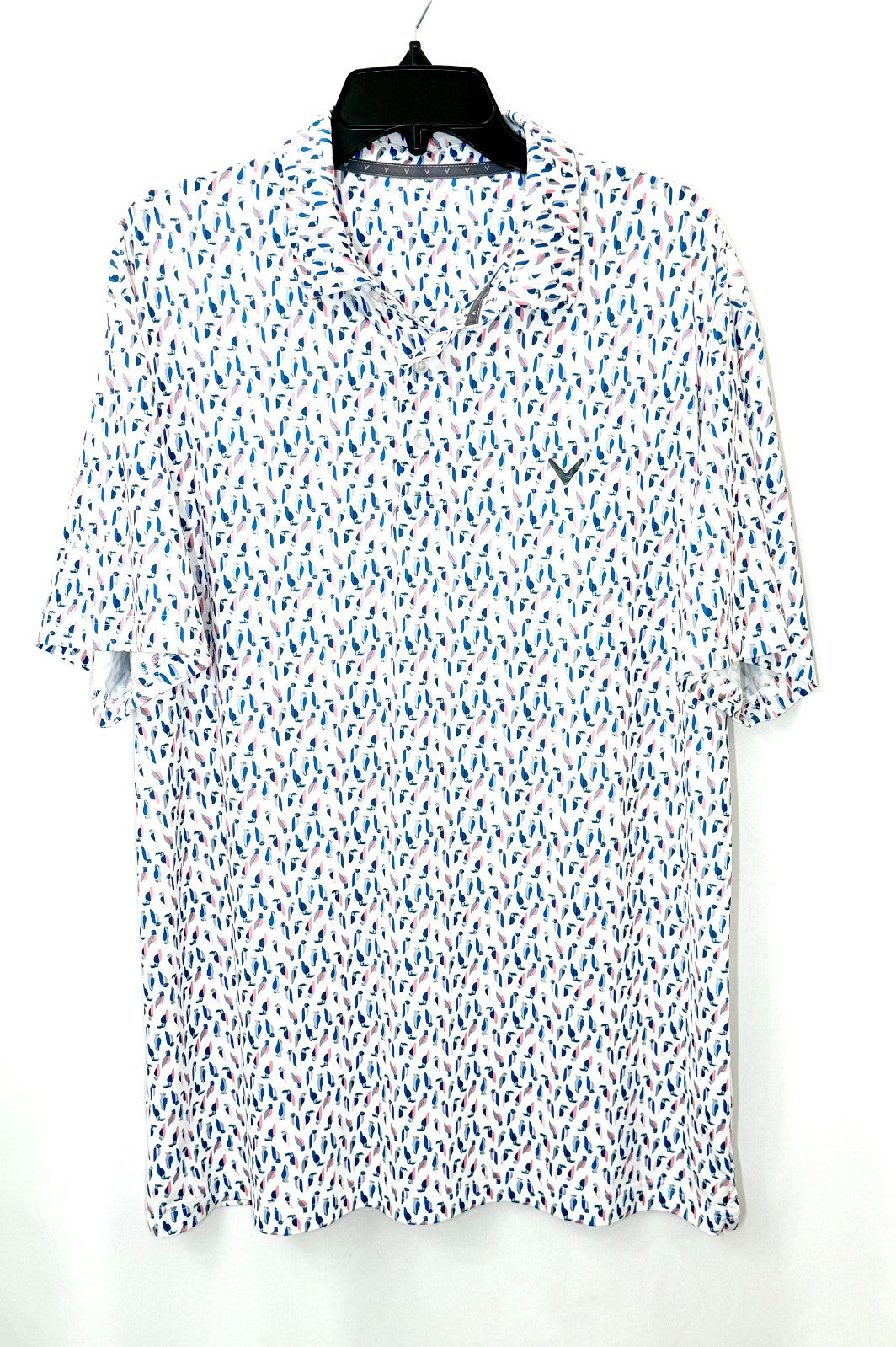 Callaway Men's Large Toucan Bird Print Performance Short Sleeve Golf Polo Shirt