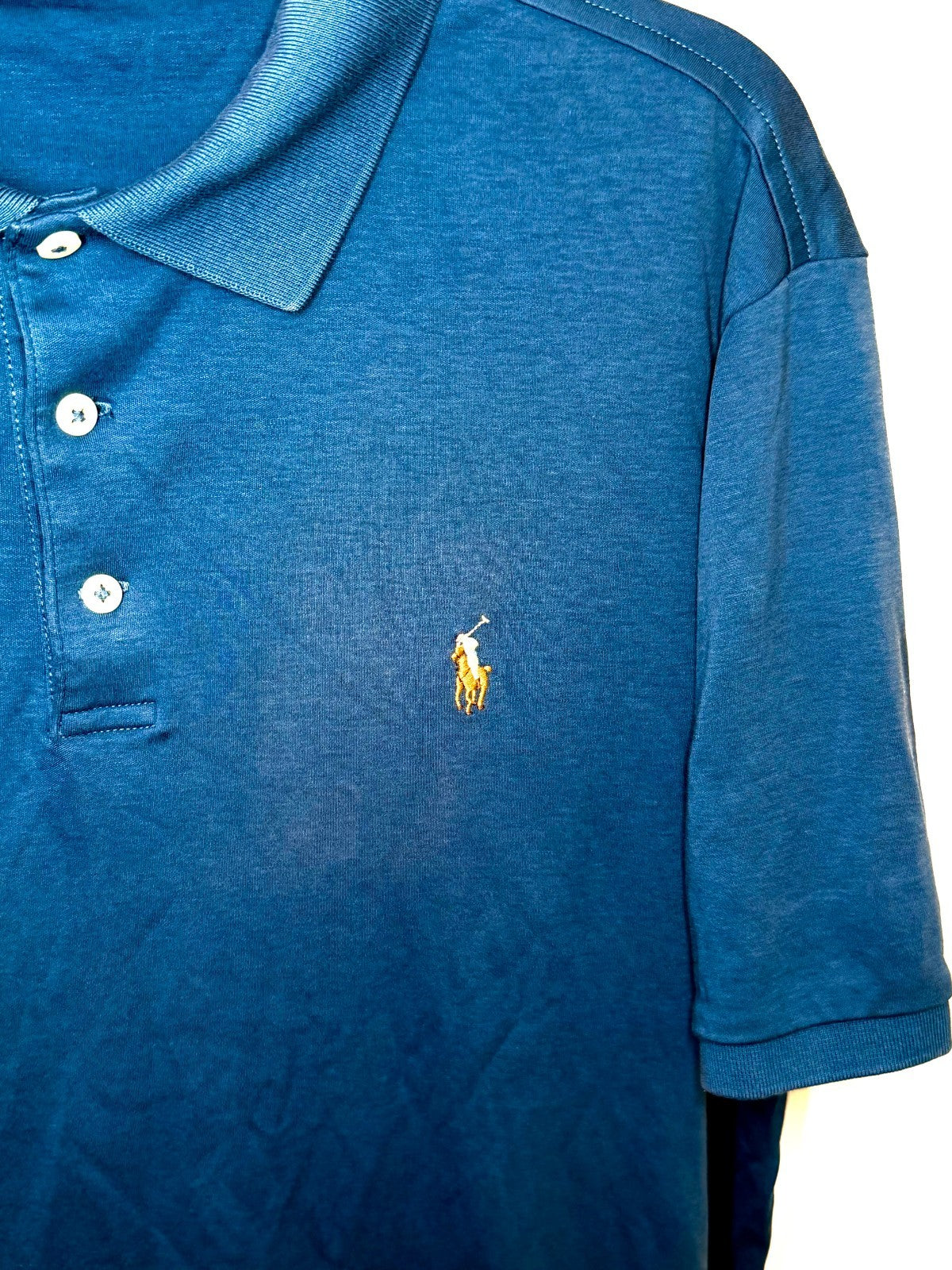 Polo Ralph Lauren Men's Size Large L Classic Fit Polo Shirt Short Sleeve Blue