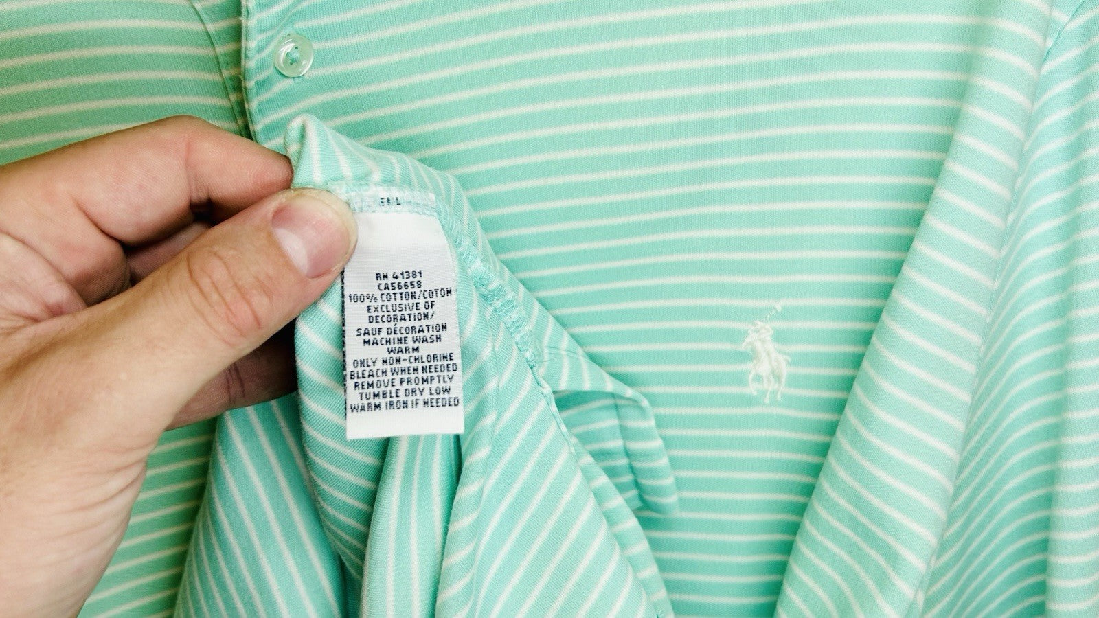 Polo Ralph Lauren Green Navy Striped Performance Short Sleeve Shirt Pocket $98