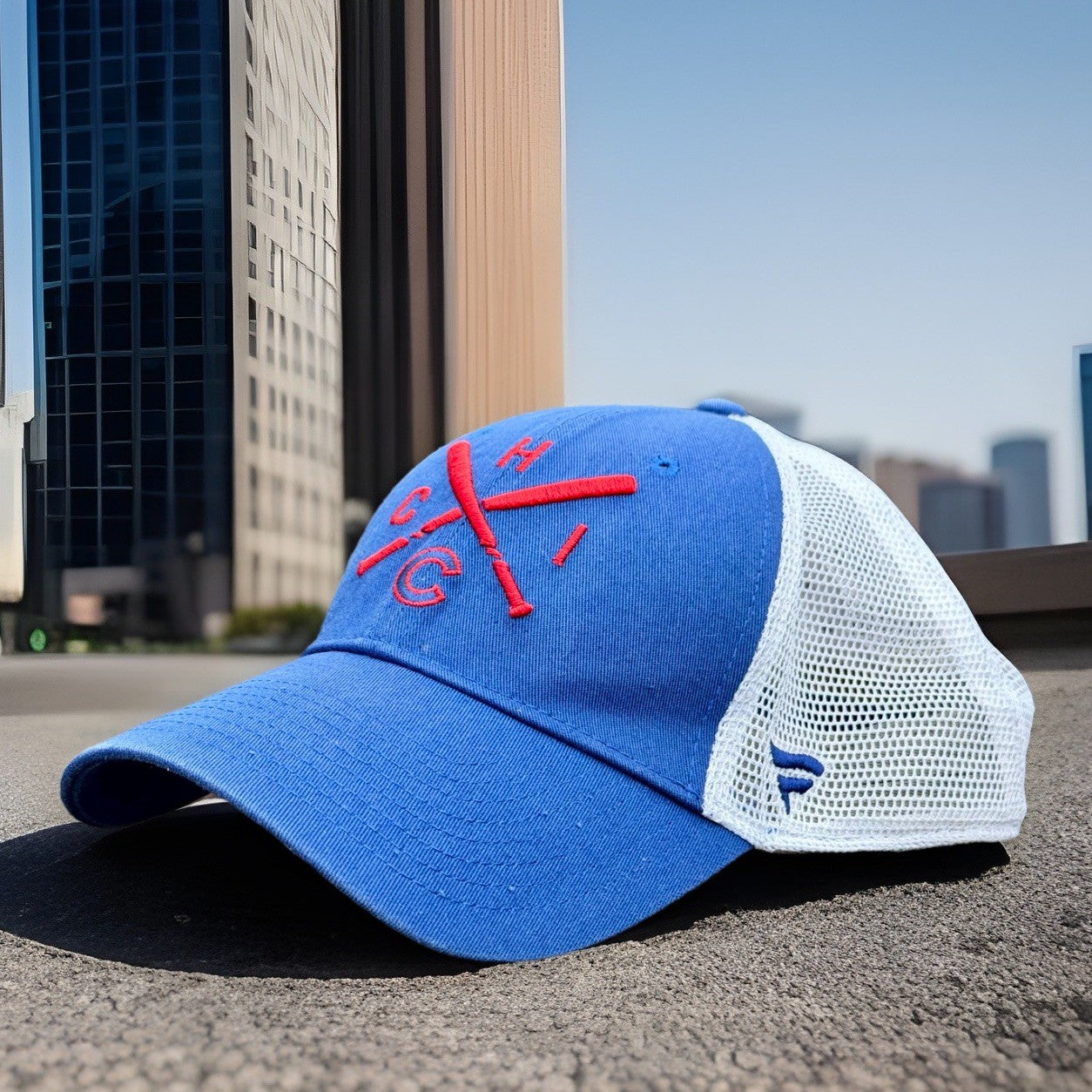 Chicago Cubs Fanatics Iconic Cross Bat Trucker Snapback Hat