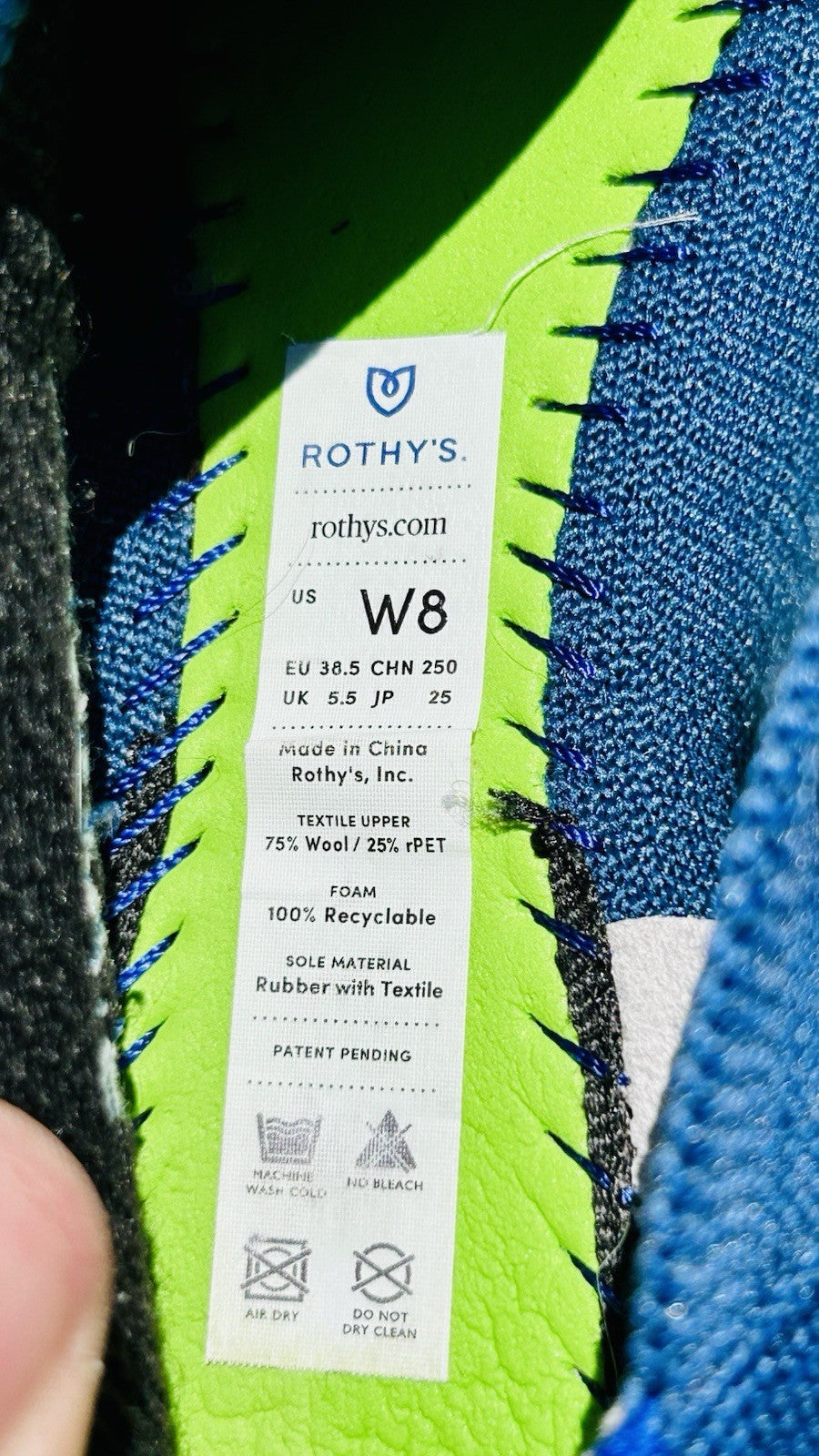 NWOT Rothy’s The Point Women’s Flat Slip On Shoes Deep Ocean Blue Size 8