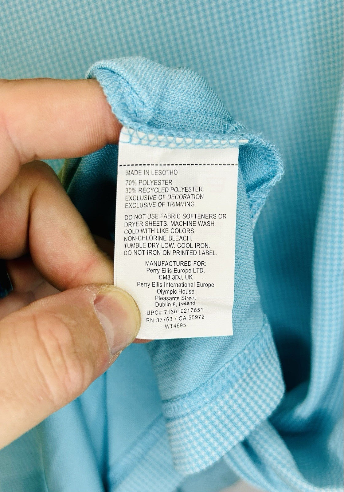 Men's Ben Hogan Performance Blue Short Sleeve Polo Golf Shirt Size L Large