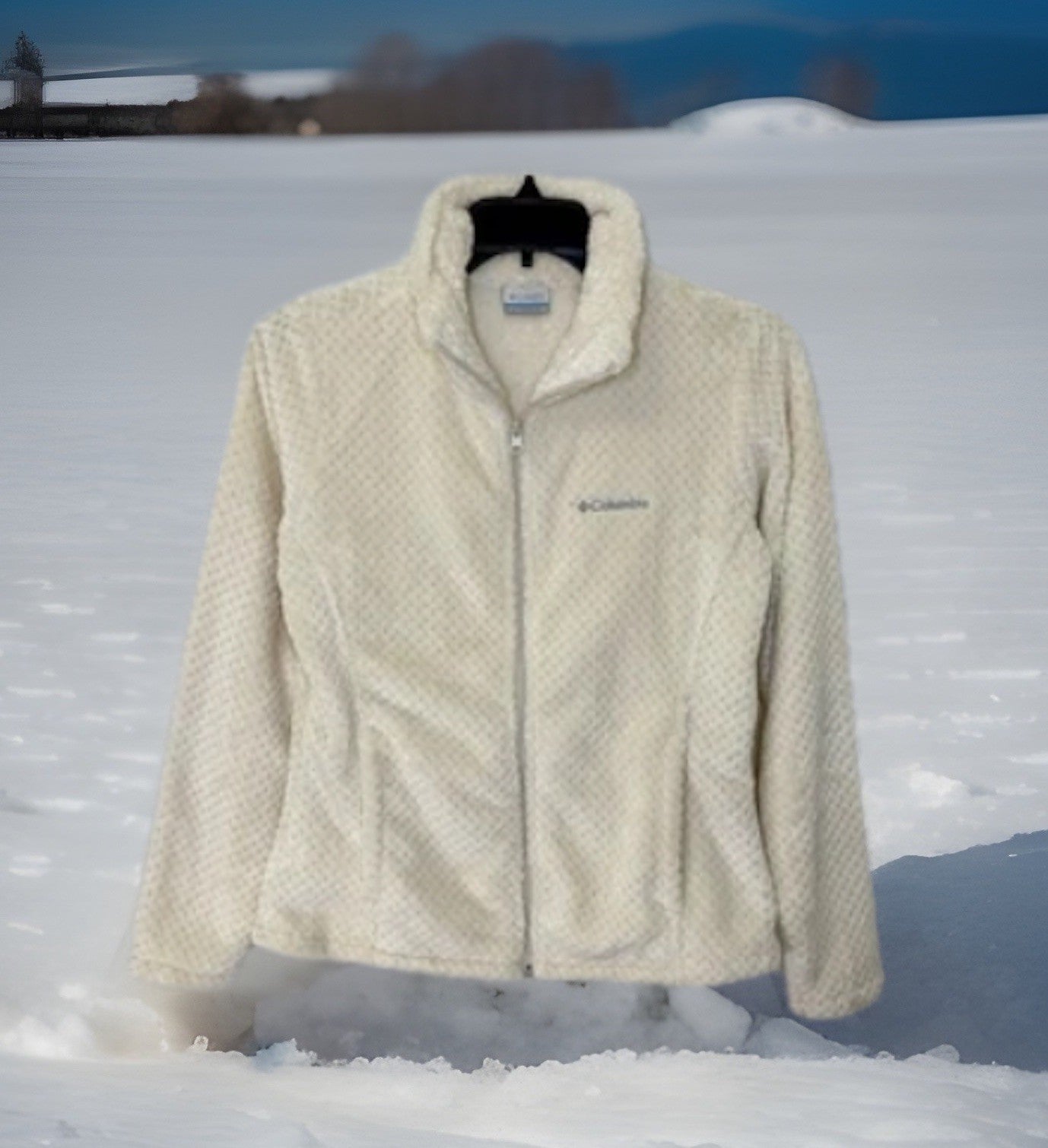 Women's Ivory Cream Soft Columbia Beech Forest Full Zip Fleece Jacket Size M