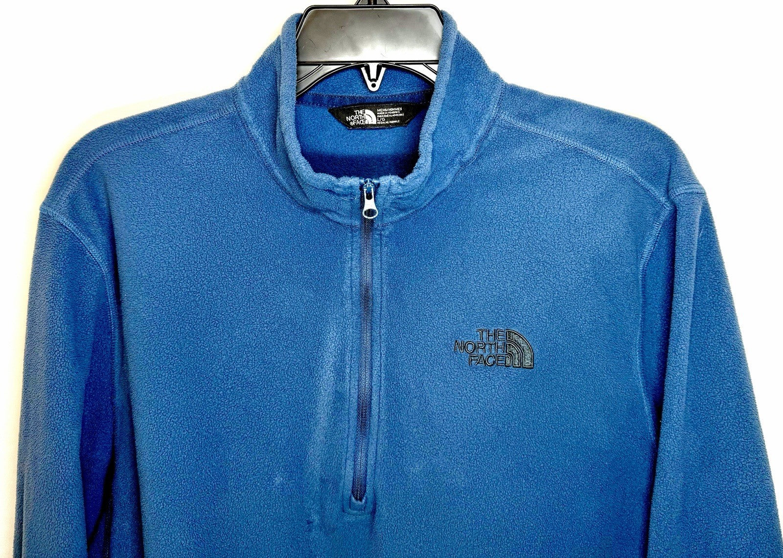 The North Face Womens Jacket Pullover Blue 1/4 Zip Micro Fleece Polyester Sz L