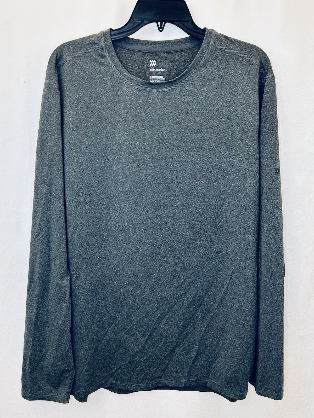 ALL IN MOTION Grey Crewneck Long Sleeve Men's Performance T-Shirt Large