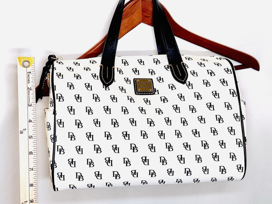 RARE!!! NWOT! Dooney Bourke Greta Olivia Satchel White With Black Leather