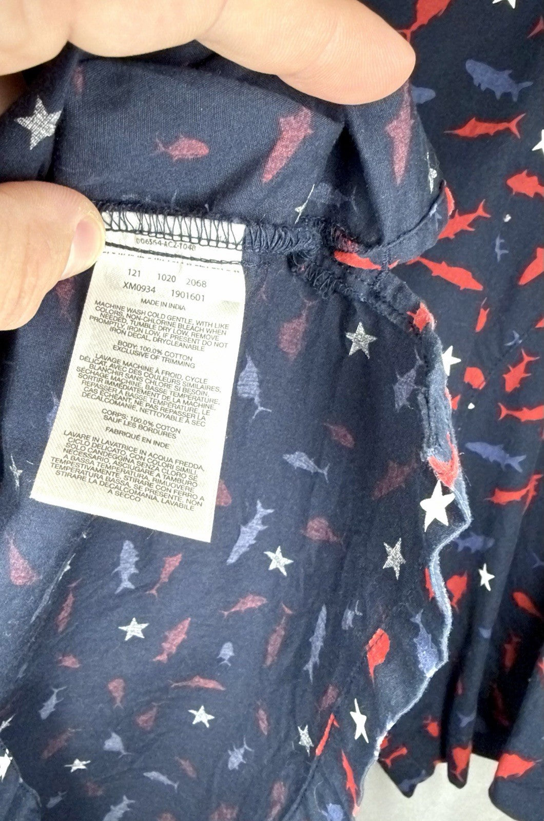 Columbia PFG Fish All OverShort Sleeve Button Front Shirt Men's Small Blue