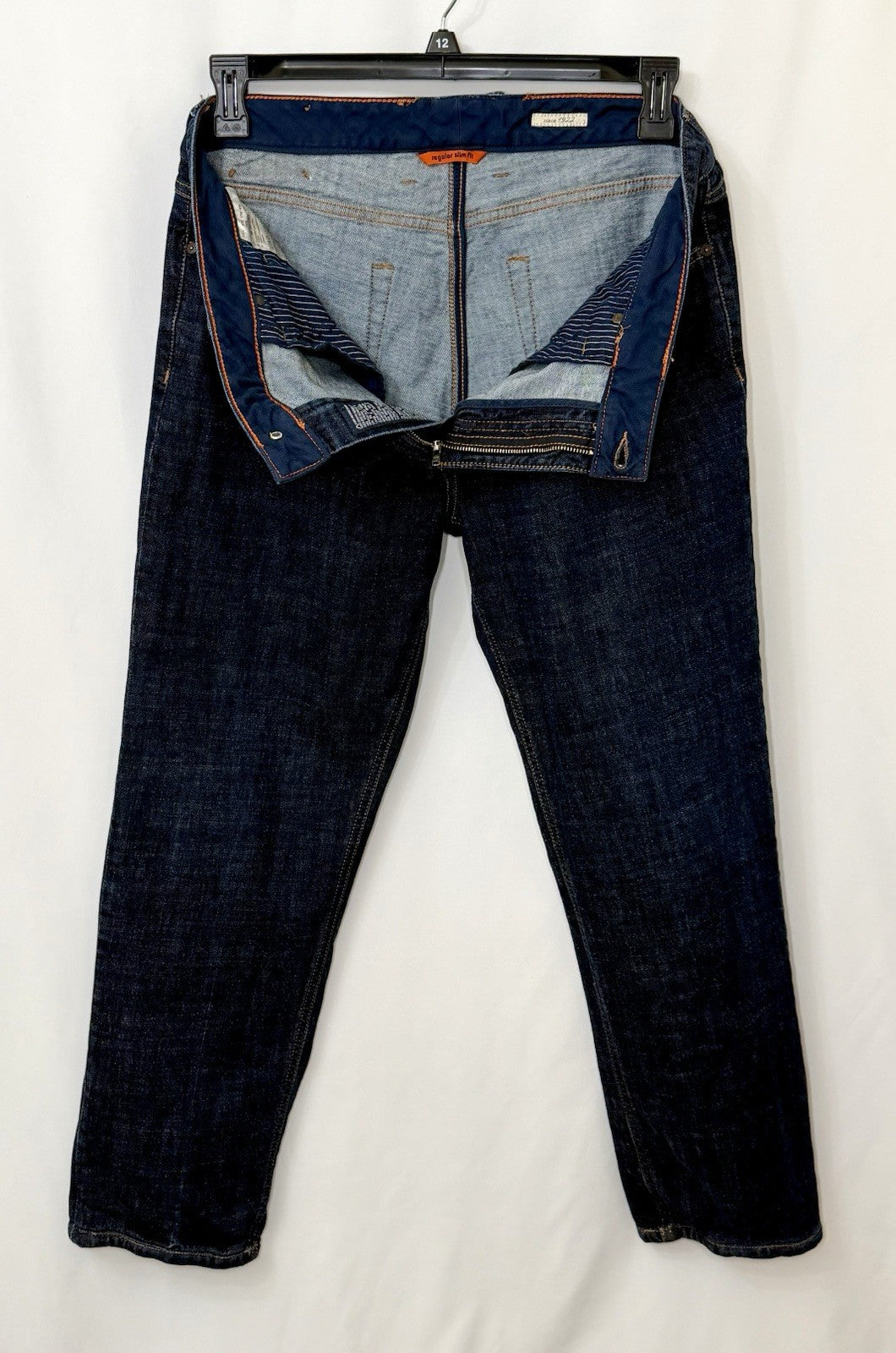 Alberto Pipe Regular Slim Fit Denim Blue Dark Wash 38x30 (Tag 38x34) $245 Retail