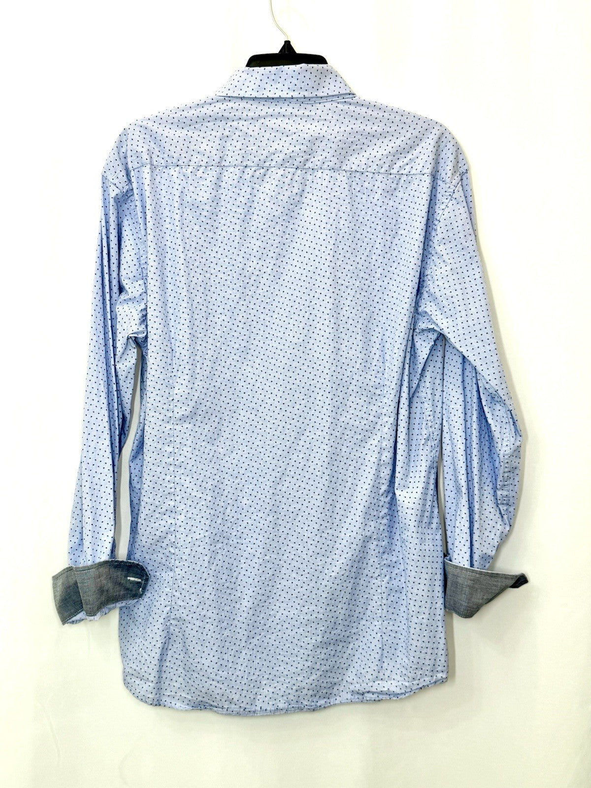 Steel & Jelly London Mens XL Flip Cuff Long Sleeve Button Front Dress Shirt Blue