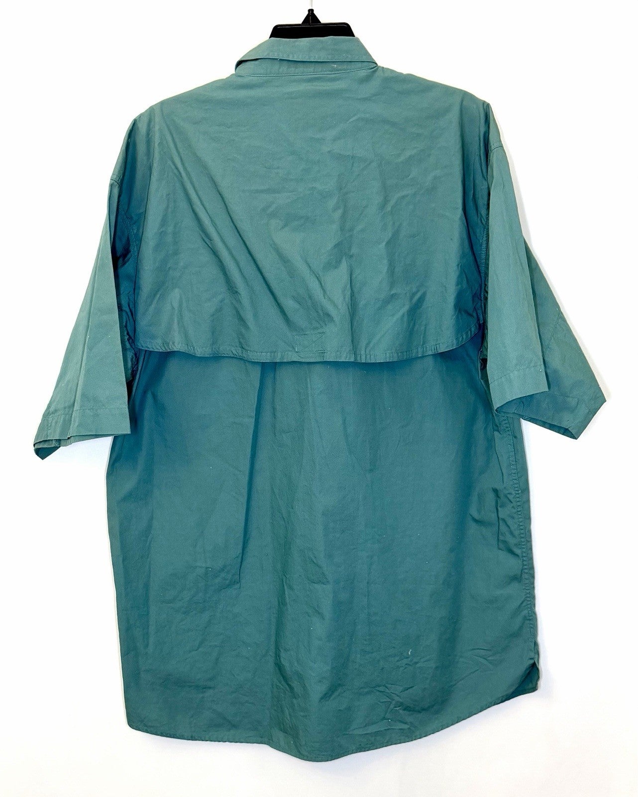 Bimini Bay Short Sleeve Vented Outdoor Fishing Shirt Light Blue Teal Men's Large