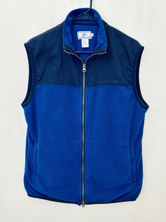 Southern Tide Men's Fleece Vest Medium Sweater Golf Outdoor Heather True Navy