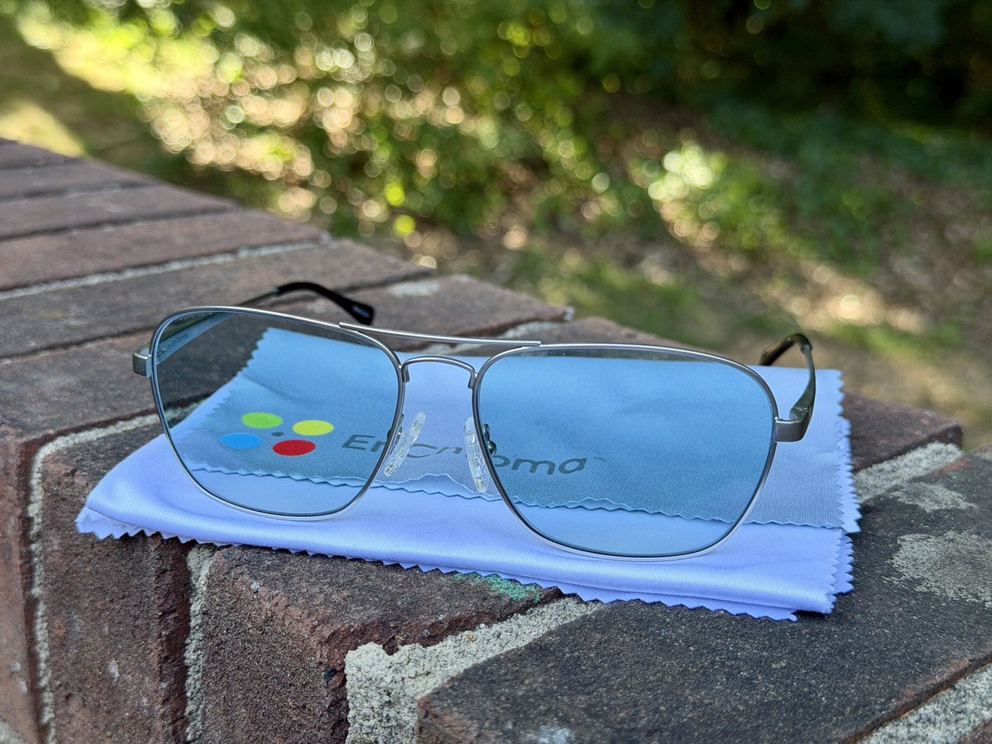 EnChroma Cx1 Indoor Color Blind Glasses Aviator Silver Frame Metal Cx1.00281