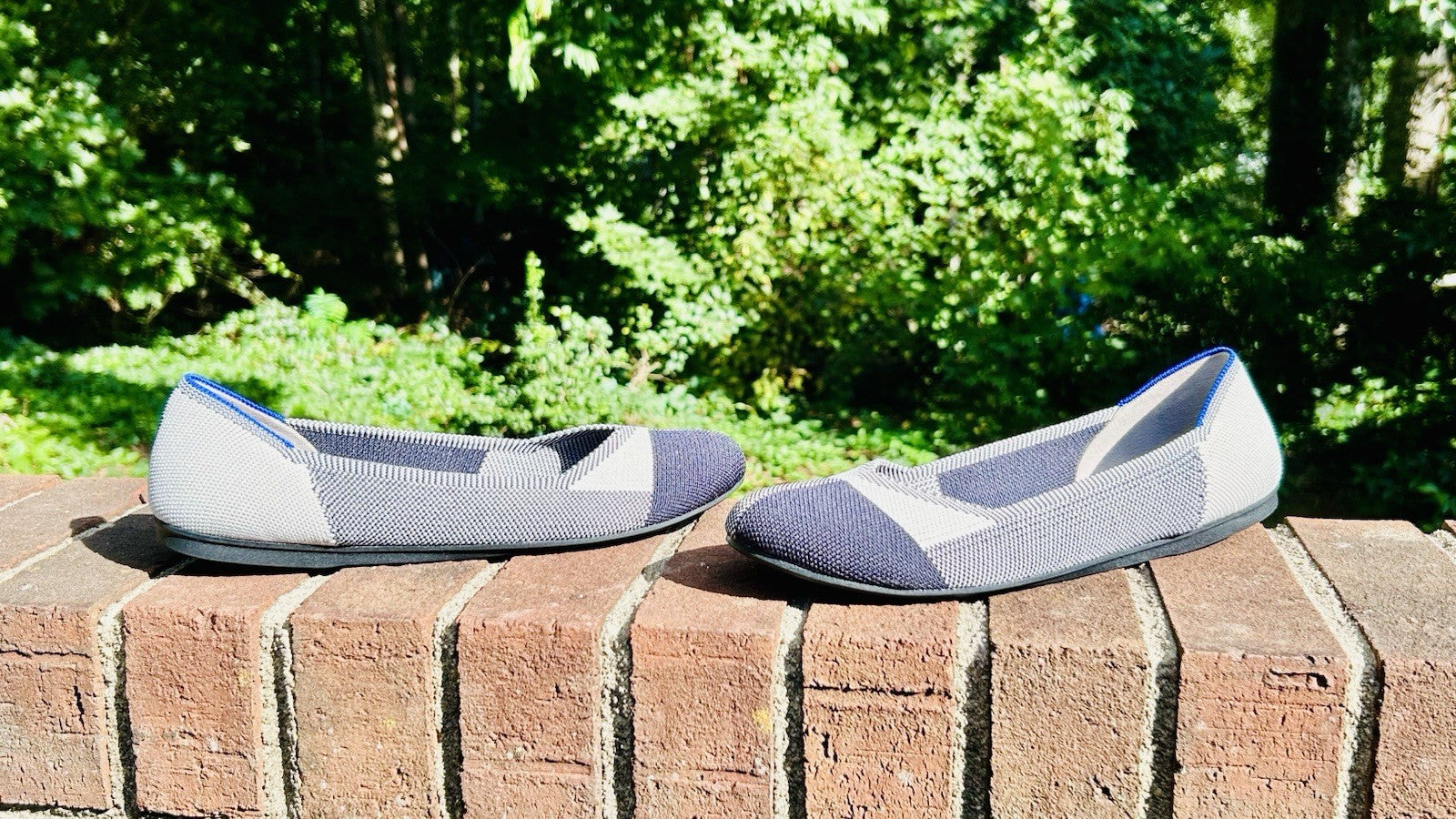 NWOT Rothy's The Flat Captoe Black Color Block Textile Travel Women’s US 9