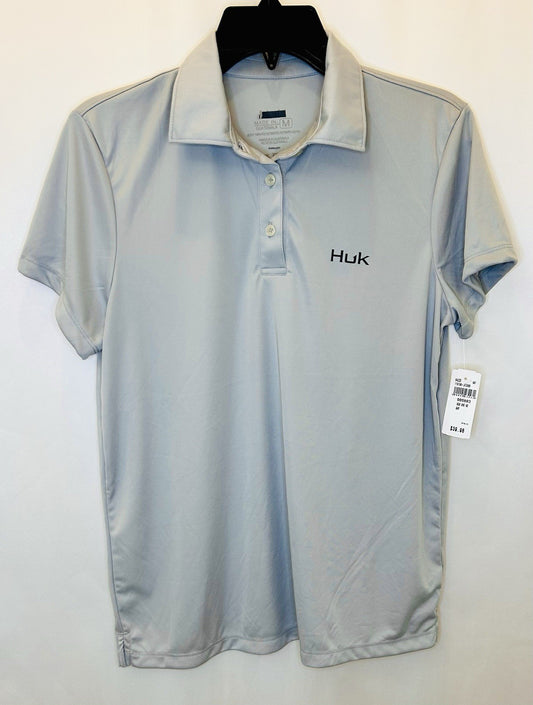 NWT Huk Women’s Performance Golf Polo Shirt Gray Size M Medium | New With Tags