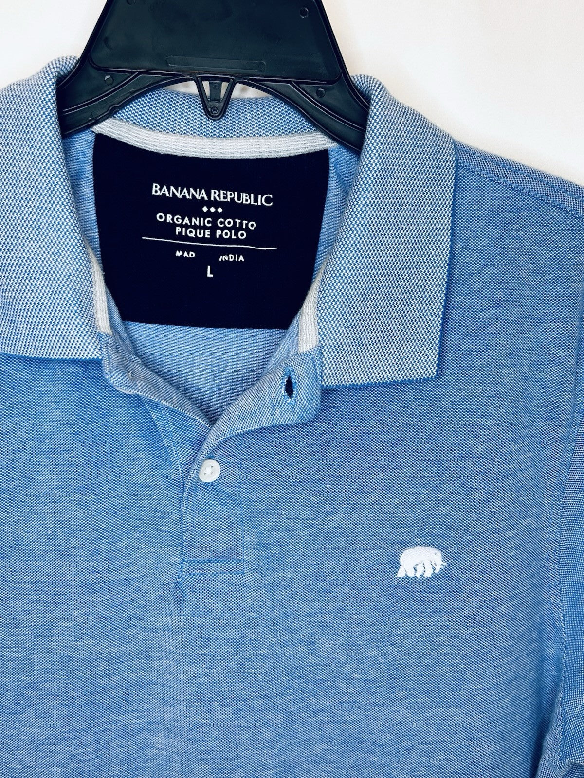 Banana Republic Polo Shirt Stretch Size Large Navy Blue Mens Short Sleeve