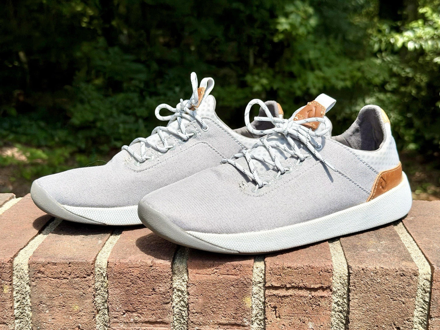 Olukai Nanea Li  Men 8.5 Gray Canvas Comfort Lace Up Sneakers lightweight Summer
