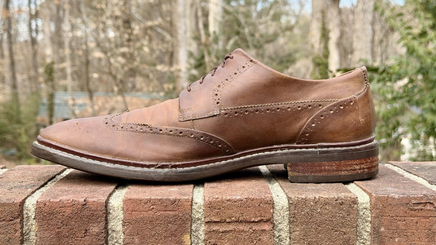 Cole Haan Men's Warren Welt Wingtip Oxford Brown Leather Size 11.5 M